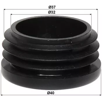 DELTA Tampa terminal para mastros 35-40 mm, preto