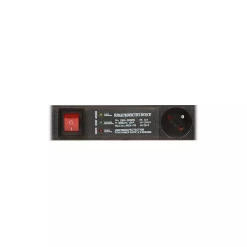 DELTA PD-6/R-SPD-3L Régua de Tomadas 6 Tomadas com Proteção contra Sobretensão, Interruptor Bipolar, Cabo de 1,5 m, Tomadas Tipo E, 2300 W, Preto