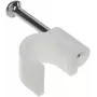 Braçadeira de cabo DELTA TRZ-7/100 branco 100 unidades - suporte de cabo redondo com prego 7 mm em polietileno para encaminhamento de cabos em interiores