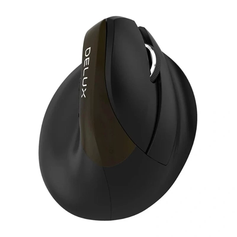 Delux M618 Mini Gold Rato Ergonómico - 2.4G / Bluetooth 5.0 / USB-C, 4000 DPI, vertical para destros