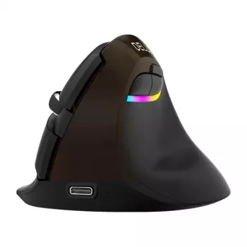 Delux M618 Mini Gold Rato Ergonómico - 2.4G / Bluetooth 5.0 / USB-C, 4000 DPI, vertical para destros
