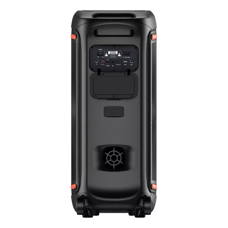 Coluna de festa Bluetooth Denver BPS-470 com karaoke, 2000W PMPO, 20W RMS, luzes LED, rádio FM, TWS, incl. microfone, preto