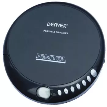 Denver DM-24 Leitor de CD portátil com auscultadores, Preto