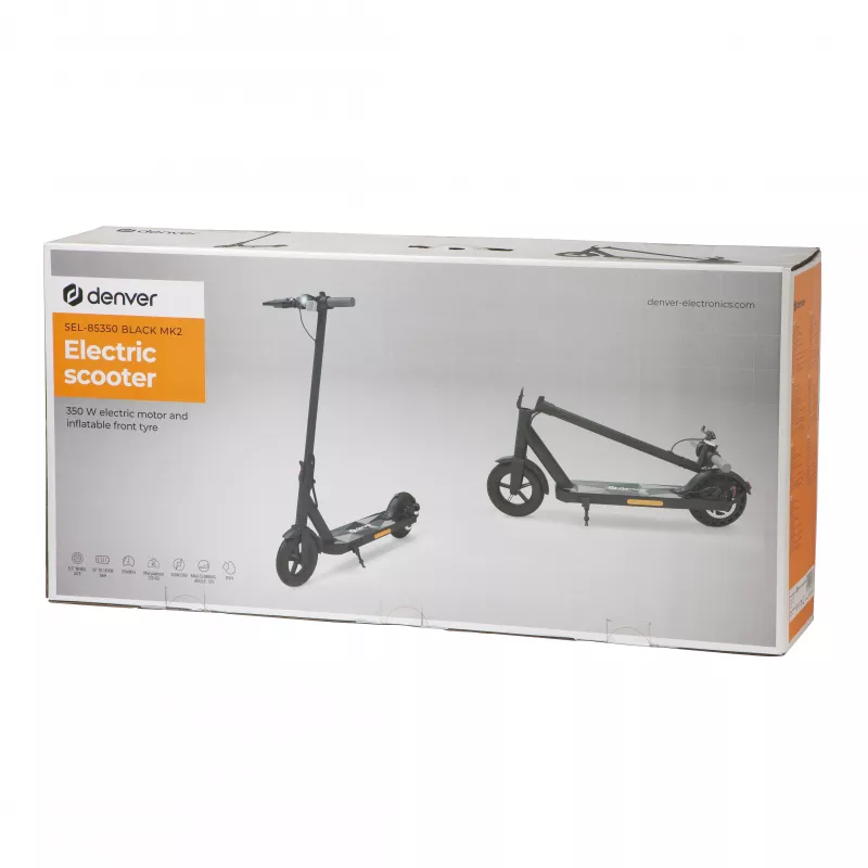 Trotinete elétrica rápida Denver SEL-85360FB, 8,5", 350 W, preta