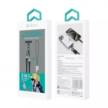Devia Cabo USB-C para Lightning Lanyard 2 em 1 1,2m 27W Preto