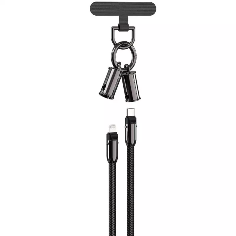 Devia Cabo USB-C para Lightning Lanyard 2 em 1 1,2m 27W Preto