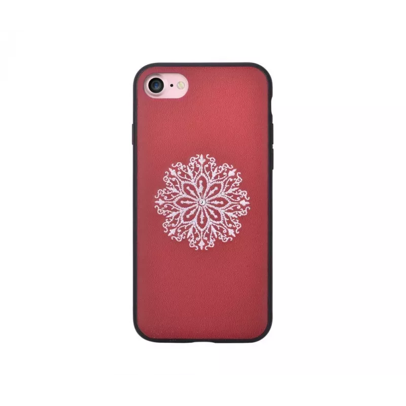 Capa Devia Flower Embroidery para Apple iPhone 7/8 Vermelho