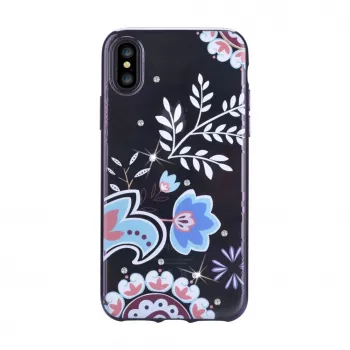 Devia Capa Crystal Blossom para Apple iPhone X preta