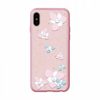 Capa com bordado floral Devia para Apple iPhone X Lanya preta