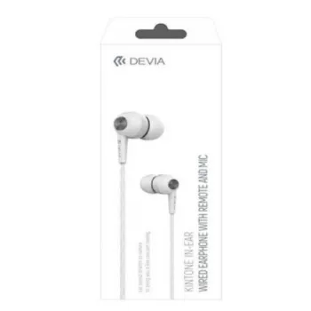 Devia Kintone Auscultadores com fios com ficha jack de 3,5 mm, branco