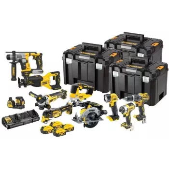 Conjunto combinado DEWALT 18V XR de 10 peças - 4x5Ah
