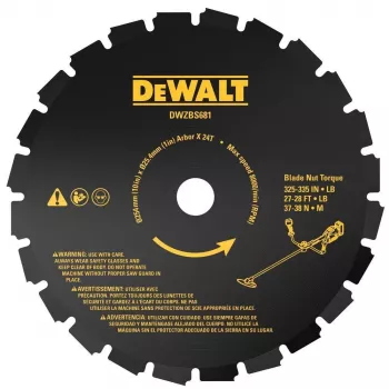 Lâmina de roçadora DEWALT 255mm 24T para roçadora 54V XR FlexVolt