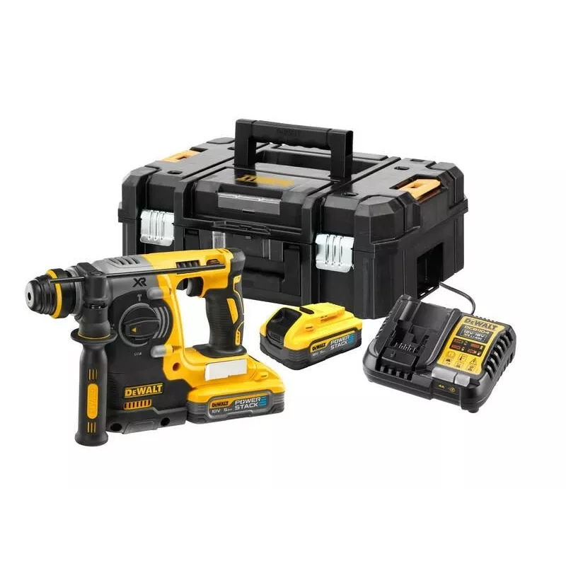 Martelo perfurador SDS-Plus sem escovas DEWALT DCH273H2T-QW 18V XR com 2 baterias 5.0Ah, carregador e mala TSTAK