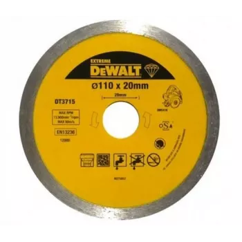 DEWALT DT3715-QZ Disco de corte de 115 mm para metal e aço inoxidável, 1,0 mm fino, furo de 22,23 mm, 80 m/s, 13300 rpm, tipo 41 plano, óxido de alumínio, reforçado com fibra de vidro, EN 12413, 1 unid.