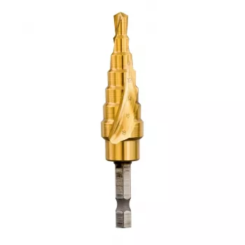 DEWALT DT5027-QZ Broca Escalonada HSS 4-12 mm, 9 Escalões, Revestida a TiN, Haste Sextavada