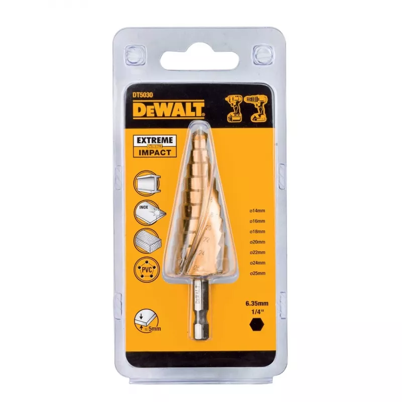 DeWALT DT5030-QZ Broca Escalonada 4-12 mm HSS Haste Sextavada