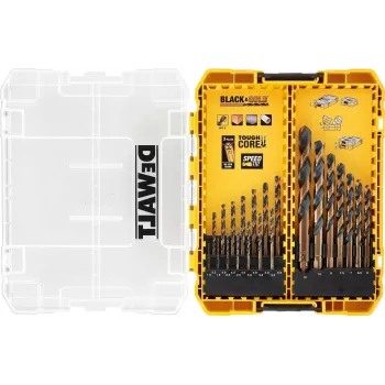 DEWALT DT70755-QZ Conjunto de brocas para metal HSS-G, 10 peças, encaixe sextavado de 1/4 polegadas, ângulo de ponta de 135°, DIN 338, TSTAK Tough Case
