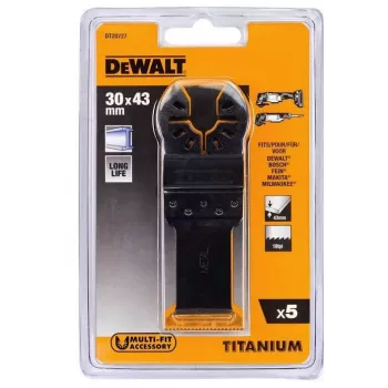 Lâmina de serra DEWALT com revestimento de titânio - 30 mm x 43 mm (5 unidades)