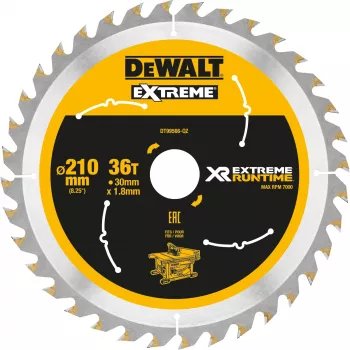 Lâmina de serra circular DEWALT Xtreme Runtime 210mm x 30mm 36T
