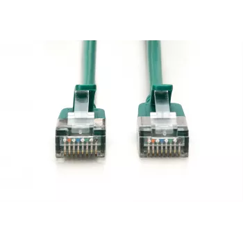 Cabo de rede Slim DIGITUS CAT 6A F/FTP, 1m, Verde, pack de 10