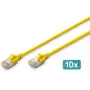 DIGITUS DK-1632-A-020S-Y-10 CAT 6A F/FTP cabo de ligação fino (10 unid.), 2 m, LSZH, cobre, 10 Gbps, amarelo