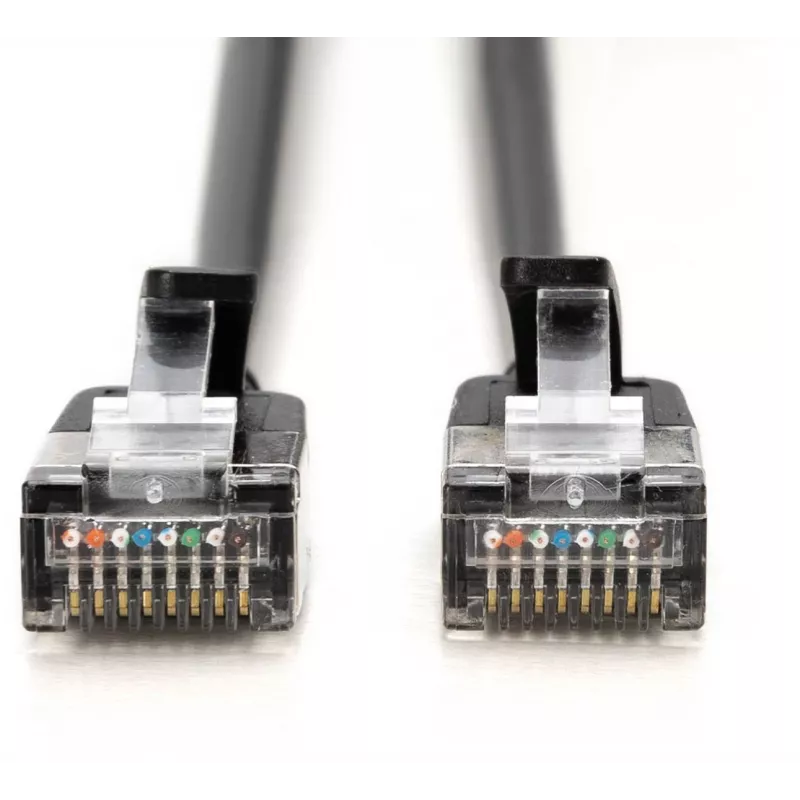 DIGITUS DK-1632-A-030S-BL-10 cabo de rede CAT 6A F/FTP slim, 3 m, pack de 10 unid., LSZH, cobre, 10 Gbps, preto