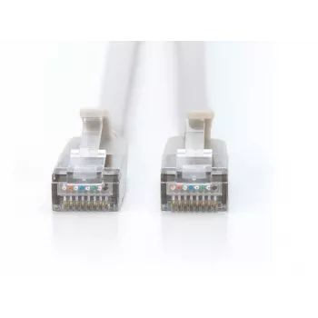 Cabo patch slim DIGITUS CAT 6A F-FTP, 5 m, cinzento, pack de 10, Cat6a, F/FTP, RJ-45, LSZH