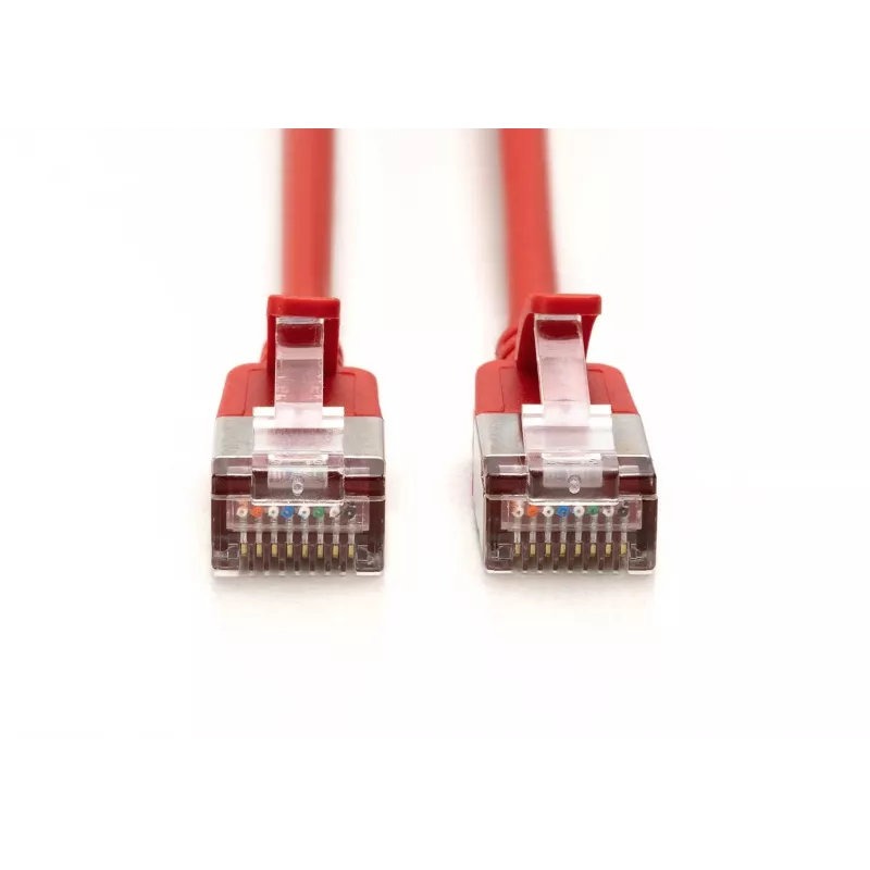 DIGITUS CAT 6A F-FTP Cabo Patch Slim, 5 m, Vermelho, Pack de 10