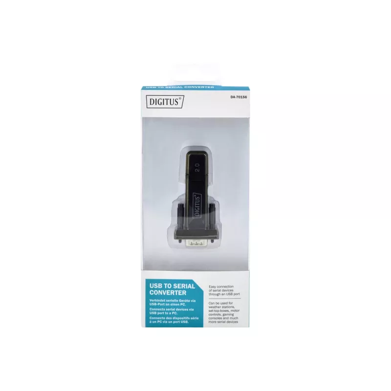 Adaptador DIGITUS DA-70156 USB 2.0 para RS232 série, 1,5 m, preto