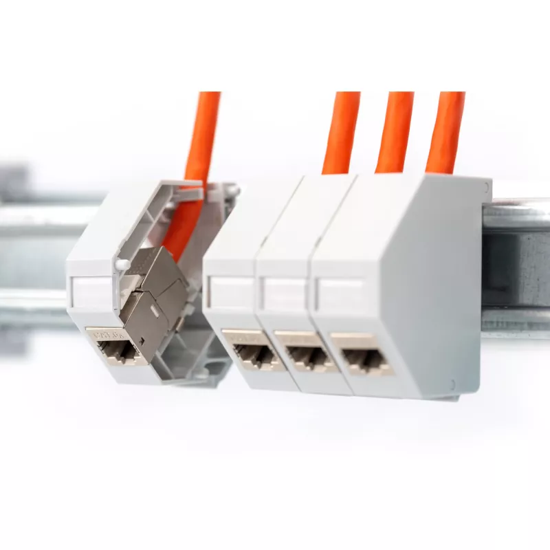 Adaptador para calha DIN DIGITUS para 1 módulo Keystone, IP20