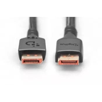 Digitus DisplayPort 2.1 cabo de ligação, 16K, 80 Gbps, 2 m, Preto