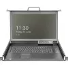 DIGITUS consola KVM LCD HD modular com TFT de 17 polegadas, ligação KVM CAT 5 de 16 portas, touchpad, layout de teclado alemão