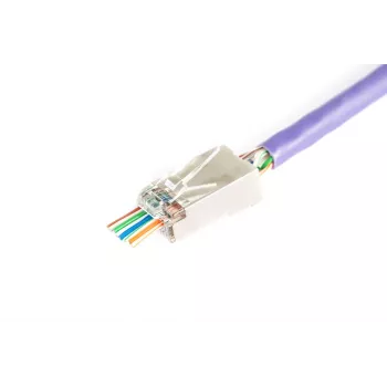 Ficha passante RJ45 (8P8C) DIGITUS, Cat.6, blindada, AWG 26-24, pack de 100 unidades