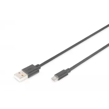 DIGITUS Cabo USB 2.0 Type-A - Micro-B macho/macho 1,8m preto