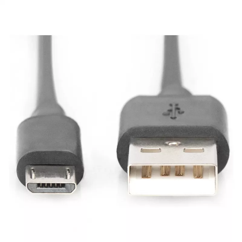 DIGITUS Cabo USB 2.0 Type-A - Micro-B macho/macho 1,8m preto