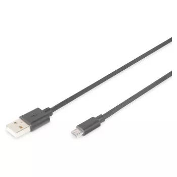 DIGITUS Cabo USB 2.0 Type-A - Micro-B macho/macho 1,8m preto