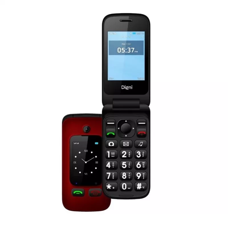eSTAR Digni Flip Feature Phone, vermelho