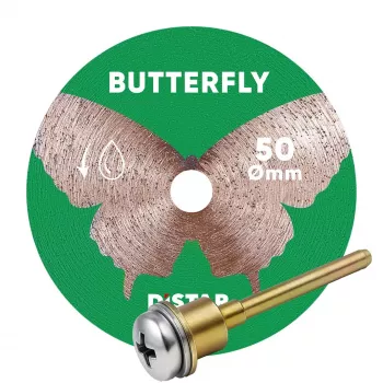DISTAR Disco de corte diamantado BUTTERFLY 50 x 0.6 x 5.8/3.2-3.0F com pinça de fixação