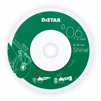 Disco de corte diamantado DISTAR SHINE 125 x 0,6 x 22,23 mm bordo contínuo para cerâmica e porcelana