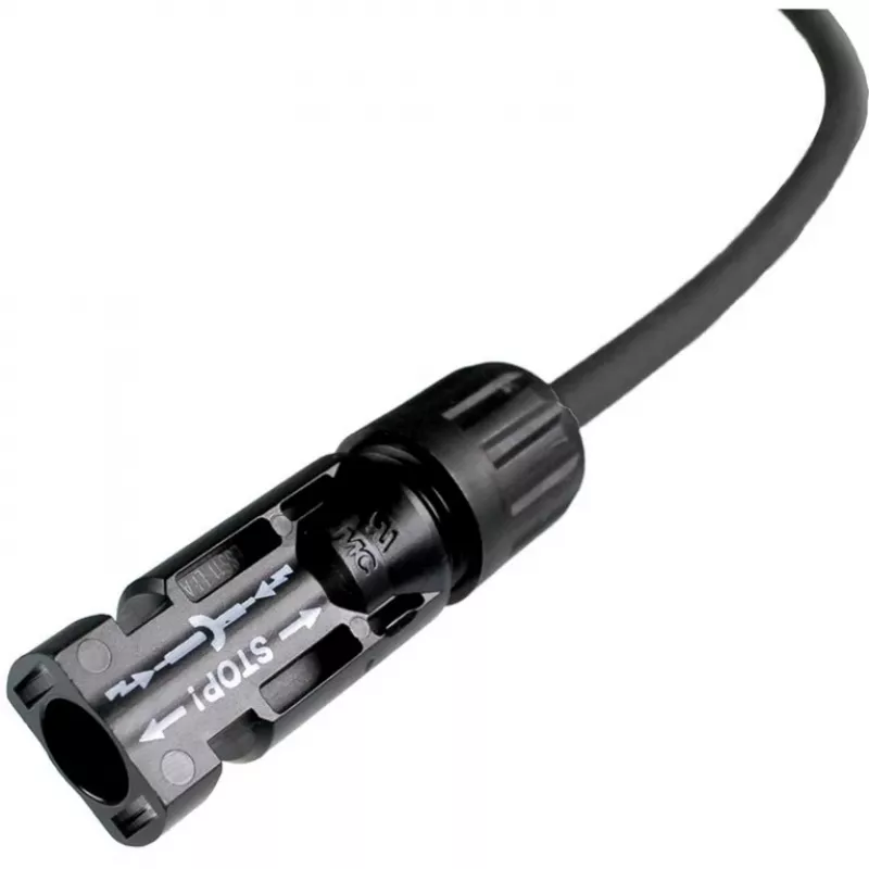 DIVERSE cabo de extensão solar 6mm², ficha-conector fêmea 0,5m, preto
