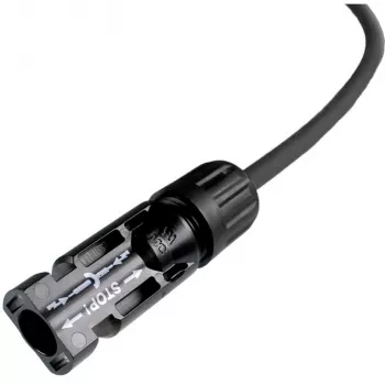 DIVERSE Cabo de extensão solar 6mm², ficha MC4 para conector fêmea, 1,5 metros, Preto