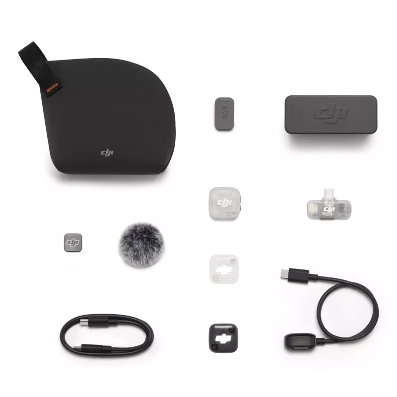 DJI Mic Mini 2S Sistema de microfone sem fios (1 transmissor + 1 recetor móvel + estojo de carregamento)