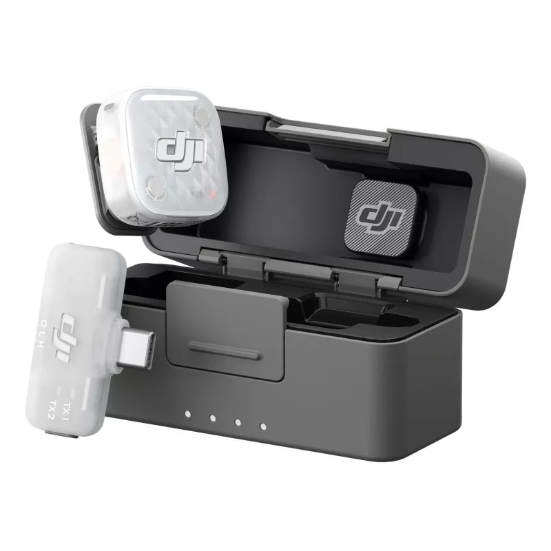 DJI Mic Mini 2S Sistema de microfone sem fios (1 transmissor + 1 recetor móvel + estojo de carregamento)