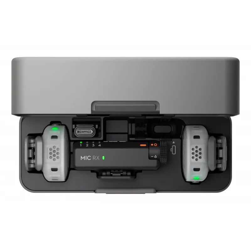 Sistema de microfone sem fios DJI Mic Mini 2S (2 emissores + 1 recetor + estojo de carregamento)