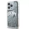 DKNY Capa rígida Liquid Glitter Big Logo para Apple iPhone 15 Pro 6,1 polegadas preta
