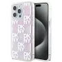 DKNY Capa rígida com glitter líquido e multilogo para Apple iPhone 15 Pro Max 6,7 polegadas, rosa