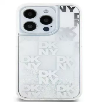 Capa rígida DKNY para Apple iPhone 15 Pro Max 6,7 polegadas Liquid Glitter Multilogo Branco