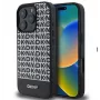 DKNY Capa em pele PU com padrão repetido e faixa inferior para Apple iPhone 16 Pro Max, MagSafe, preta