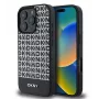DKNY Capa em pele PU com padrão repetido e faixa inferior para Apple iPhone 16 Pro, MagSafe, preta