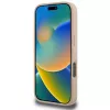 DKNY Capa para iPhone 16 Pro com padrão xadrez e riscas impressas - rosa